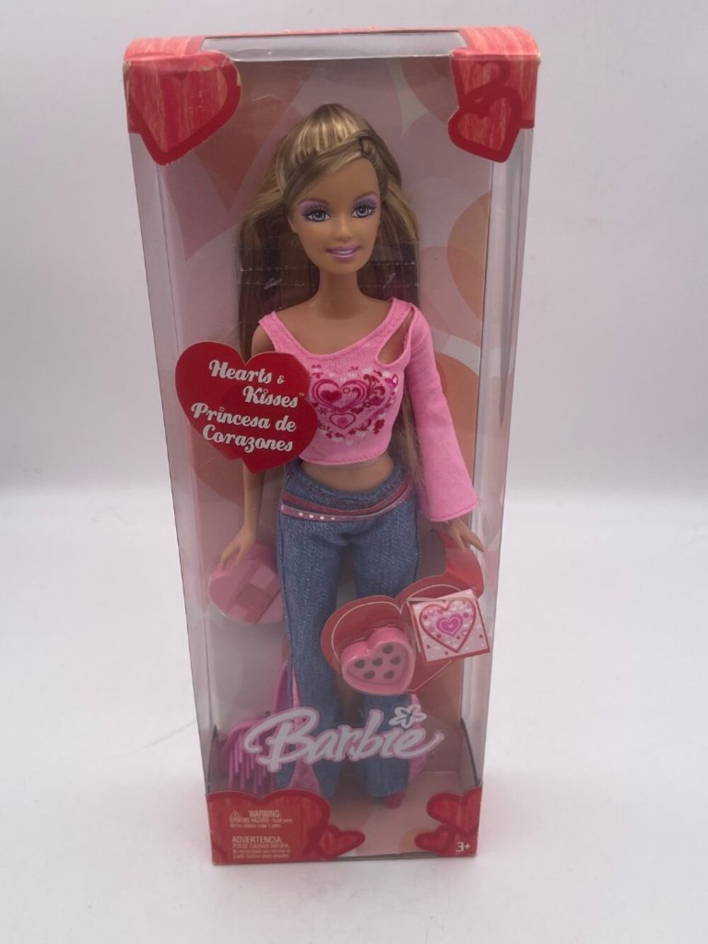NIB VTG BARBIE doll Hearts & Kisses Princesa de Corazones Valentines Day  2004